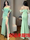 Nightclub Evening Dress Sexy Dress Long Dress Temperament KTV Glade Pedicure Work Clothes Bath Massage Workwear