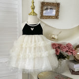 Girl's Dress 2024 Summer New Korean Style Baby Girl's Fashionable Children's Braces Skirt Princess Dress