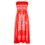 European and American Summer Sexy Fashion New Digital Positioning Printing Chest-Wrapped Dress Beach Dress Candy Color in Stock