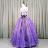 Solvbao Charming Handmade Organza Purple Sweet 16 Gown, Party Dress