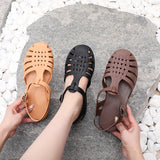 DEANWANGKT  New Flat Sandals for Women Outdoor All-Matching Summer Closed Toe Women Fashion Shoes Wholesale Stall Supply