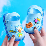 DEANWANGKT Eva Children's Closed Toe Hole Shoes Summer Girls Boys Baby Indoor Soft Bottom Non-Slip Kid's Cartoon Sandals