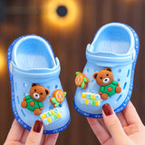 DEANWANGKT Eva Children's Closed Toe Hole Shoes Summer Girls Boys Baby Indoor Soft Bottom Non-Slip Kid's Cartoon Sandals