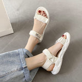 DEANWANGKT  Sports Clunky Sandals for Women  New Summer Fashion Student Casual Flat Fairy Style Ins Trendy Beach Shoes