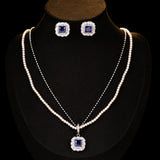 2025 Light luxury jewelry set, multi-layer pearl necklace, earrings, accessories, women's high sense, niche temperament, versatile neck chain, dinner party