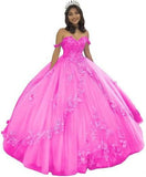 2025Popular, ,   new evening dress one-word shoulder bar mitzvah dress princess dress three-dimensional flower applique dress