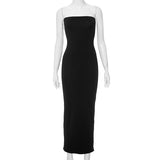2025 Q23DS731  women's clothing winter new skims solid color casual sleeveless tube top basic long dress