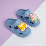 DEANWANGKT Soft Bottom Comfortable Spring and Summer Older Younger Child Closed Toe Half Slippers Summer Children Baby Cute Cartoon Slippers