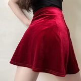 deanwangkt - Ruby Velvet Skirt ~ HANDMADE