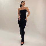 2025 Q23DS731  women's clothing winter new skims solid color casual sleeveless tube top basic long dress