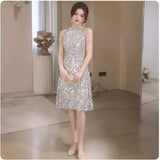 2025 sequined small evening dress 2025 new light luxury party party high sense can usually wear adult ceremony small dress skirt