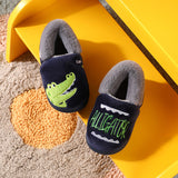 DEANWANGKT Boys and Girls Bag Heel Cartoon Fox Baby Fur Non Slip Cotton Slippers Winter Warm Children's Home Cotton Shoes