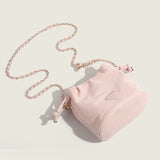 DEANWANGKT 2025 Puff Pump with Bucket Bag Women's  Fashion Pink Chain One Shoulder Crossbody Bag ins Hot Style Simple Cloud Bag