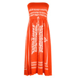 European and American Summer Sexy Fashion New Digital Positioning Printing Chest-Wrapped Dress Beach Dress Candy Color in Stock