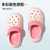 DEANWANGKT Children's Hole Shoes Older Children  New Summer Girls' Sandals Eva Non-Slip Baby Slippers Boys and Girls Outer Wear