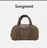 Song Songmont Mountain with Pine Bowling Medium and Small Size Series First Layer Cowhide Portable Crossbody Boston Bag