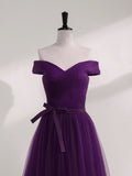 Solvbao Purple A-line Sweetheart Floor Length Evening Dress Bridesmaid Dress, Purple Formal Dress