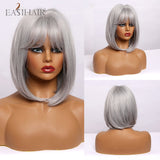 deanwangkt  Short Hair Wig With Bangs Pixie Cut Ombre Black Ash Light Blonde Synthetic Wigs For Women Cosplay Wigs Heat Resistant