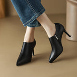 deanwangkt  Autumn Shoes   Spring/Autumn Women Shoes Pointed Toe Thin Heel Ankle Boots Solid High Heels Sheep Suede Shoes for Women Heel Shoes