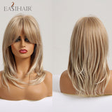 deanwangkt  Short Straight Bob Wigs With Bang Golden Brown Natural Synthetic Hair For Women Daily Cosplay Heat Resistant Fiber Wigs