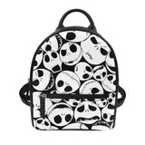 deanwangkt  Nightmare Before Christmas Print Women's Backpack Trend PU Leather Women's Waterproof  Daily Backbags