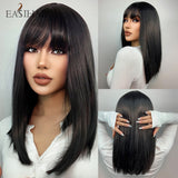 deanwangkt  Short Straight Bob Wigs With Bang Golden Brown Natural Synthetic Hair For Women Daily Cosplay Heat Resistant Fiber Wigs