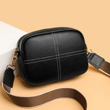 deanwangkt - Cowhide Bag New Leather Soft Leather Zero Wallet Fashion Versatile Messenger Crossbody Bags For Women Square Bag