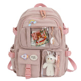 deanwangkt NEW Cute Women Backpacks Waterproof Multi-Pocket Nylon School Backpack for Student Female Girls Kawaii Laptop Book Pack Mochilas