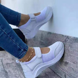 deanwangkt Mesh Breathable Sneakers Shoes For Women  Fashion Velcro Wedge Platform Women's Shoes Outdoor Walking Casual Sport Shoes