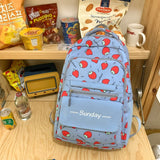 Back to school  Cute Teenager Bookbag Fashion Waterproof Women Mochila Laptop Rucksack for Girls Kawaii Fruit Print Schoolbag Backpack