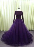 Solvbao Gorgeous Spandex and Tulle Ball Gown Evening Dress, Purple Party Dress