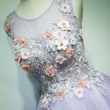 Solvbao Light Purple Tulle Long Sweet 16 Formal Dress with Lace, Purple Prom Dress