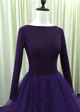 Solvbao Gorgeous Spandex and Tulle Ball Gown Evening Dress, Purple Party Dress