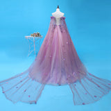 Solvbao Light Purple Tulle Long Sweet 16 Gown, Flowers Quinceanera Dress