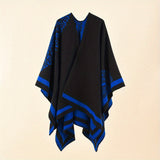 Slit Warm Large Shawl Casual Windproof Shawl Sunscreen Wrap Fashion Print Shawl Cape For Women