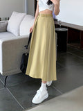 Pleated High Waist Skirt, Elegant Skirt For Spring & Summer, Women's Clothing