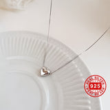 925 Sterling Silver Mini Love Heart Pendant Necklace Simple Style Neck Chain Jewelry Decoration