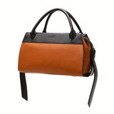deanwangkt-1 Vintage Letter Pattern Tote Satchel Bag, Classic Handbag For Work, Women's Trendy Bag For Work