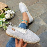 Womens Comfortable Canvas Slip-On Loafers - Lightweight, Breathable, and Flat Espadrille Shoes for Summer Walking - Fabric Inner, TPU Sole, and Plain Toe Design