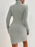 deanwangkt-1  Cut Out Rib Knit Sweater Dress, Sexy Long Sleeve Bodycon Dress, Women's Clothing
