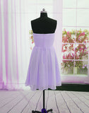 Solvbao Beautiful Light Purple Chiffon Short Prom Dress, Bridesmaid Dress