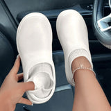 deanwangkt - White Casual Living Patchwork Solid Color Round Keep Warm Comfortable Flats Shoes