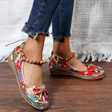 Summer Elegance in Every Step: Breathable Floral Women's Flats with Bow Details, Perfect for Any Occasion