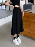 Pleated High Waist Skirt, Elegant Skirt For Spring & Summer, Women's Clothing