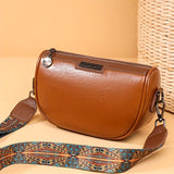 Vintage Crossbody Saddle Bag, Retro PU Shoulder Bag, Women's Bohemian Handbag & Hobo Purse