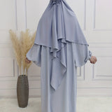 Modest Islamic Solid Khimar, Elegant Solid Hijab, Women's Clothing