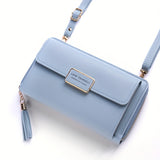 deanwangkt  Fashion Zipper Around Coin Purse, Large Capacity Crossbody Bag, Women's Casual Handbag, Shoulder Bag & Wallet