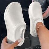 deanwangkt - White Casual Living Patchwork Solid Color Round Keep Warm Comfortable Flats Shoes