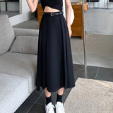 Pleated High Waist Skirt, Elegant Skirt For Spring & Summer, Women's Clothing