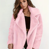 deanwangkt-1  Casual Fuzzy Jacket, Teddy Collared Long Sleeve Fashion Loose Fall & Winter Bodycon Outerwear, Women's Clothing